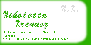 nikoletta krenusz business card